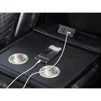 Canapé inclinable électrique avec chargeur sans fil, liseuse pour salon, lumière LED en similicuir, port AC/USB, porte-gobelet, noir