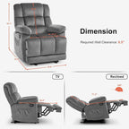 Fauteuil inclinable électrique avec fonction de chauffage et de massage pour le salon