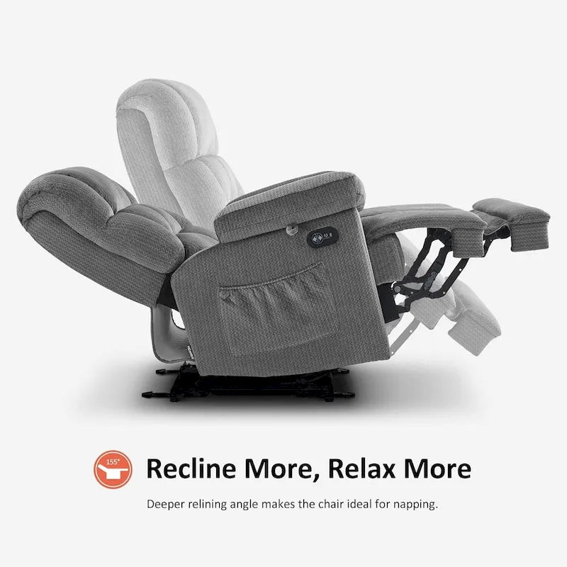 Fauteuil inclinable électrique avec fonction de chauffage et de massage pour le salon