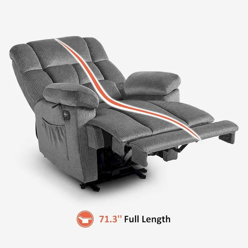 Fauteuil inclinable électrique avec fonction de chauffage et de massage pour le salon