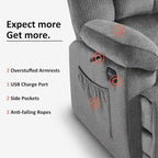 Fauteuil inclinable électrique avec fonction de chauffage et de massage pour le salon