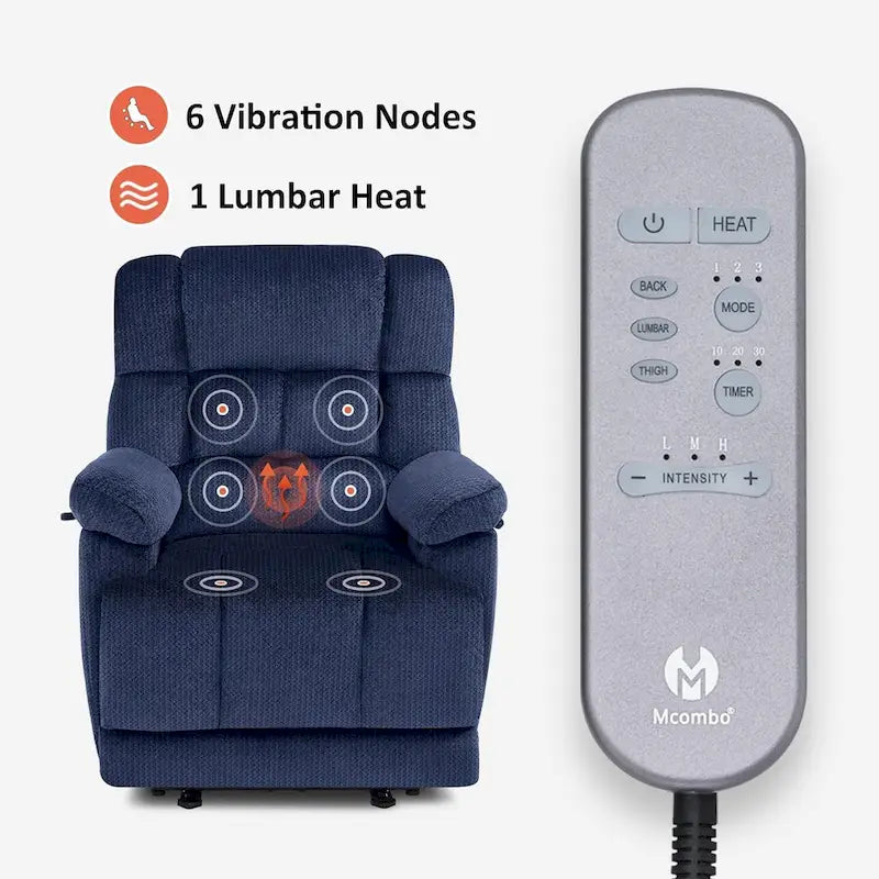 Fauteuil inclinable électrique avec fonction de chauffage et de massage pour le salon