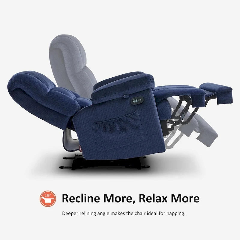 Fauteuil inclinable électrique avec fonction de chauffage et de massage pour le salon