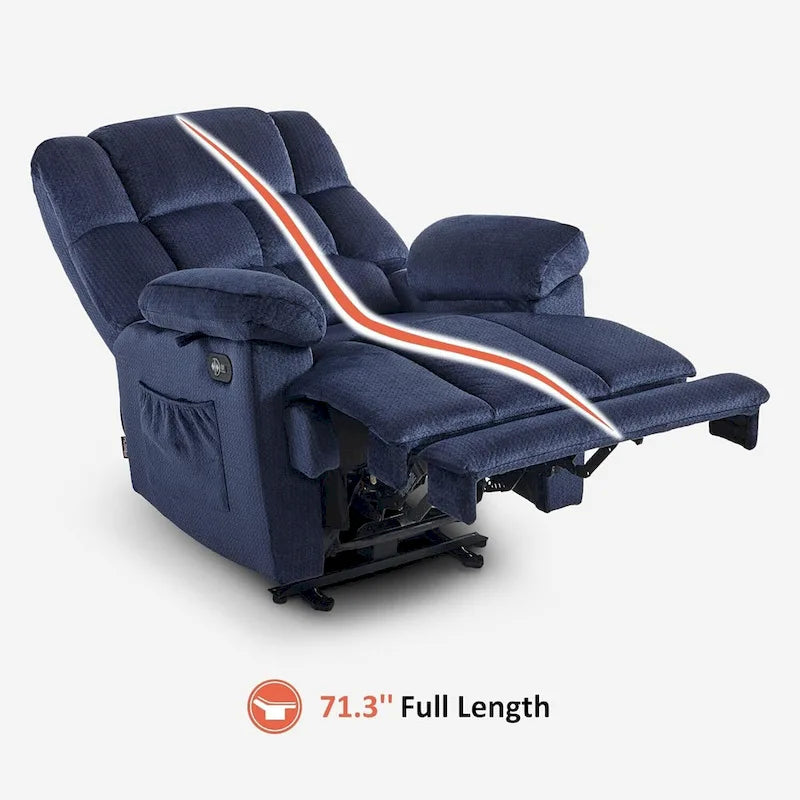 Fauteuil inclinable électrique avec fonction de chauffage et de massage pour le salon