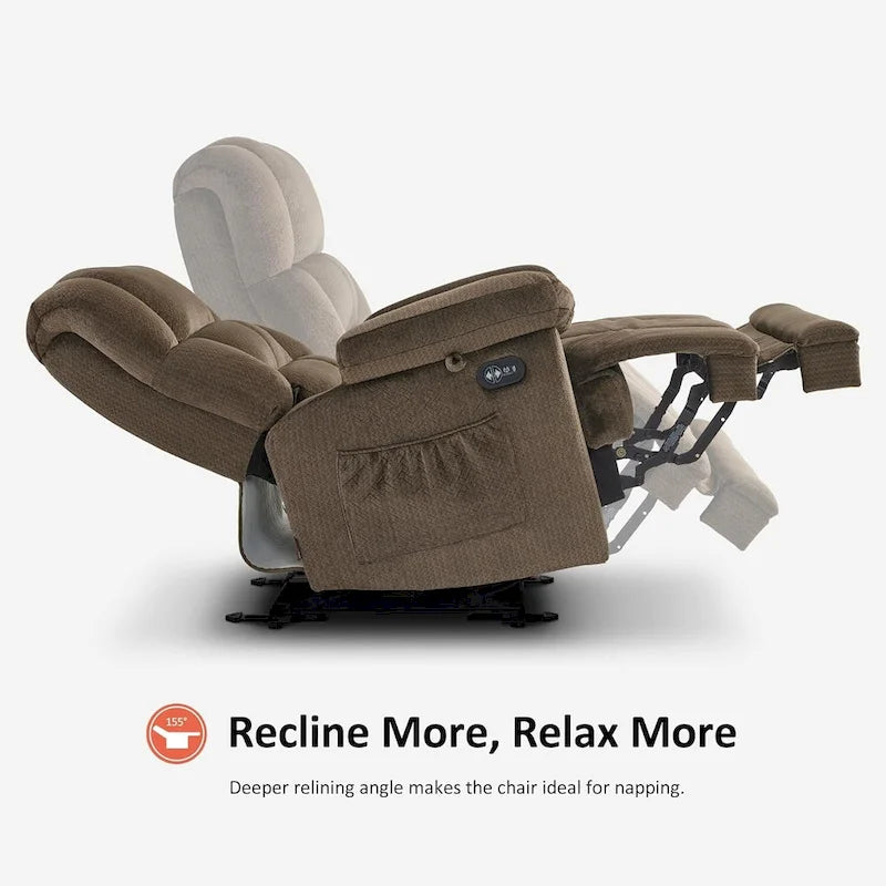 Fauteuil inclinable électrique avec fonction de chauffage et de massage pour le salon