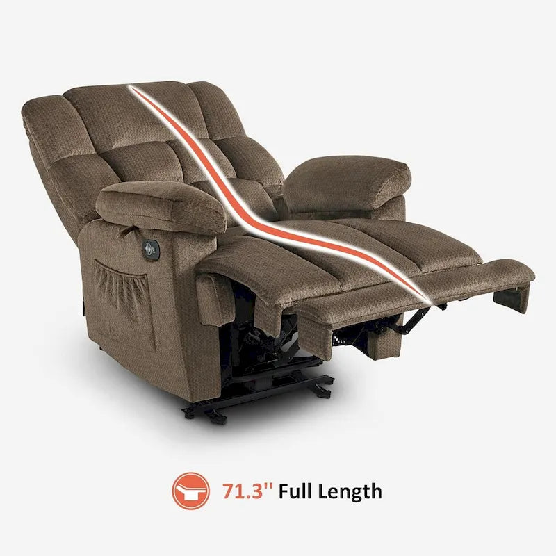 Fauteuil inclinable électrique avec fonction de chauffage et de massage pour le salon