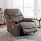Fauteuil inclinable électrique pivotant et berçant en similicuir de 34,2 po de largeur avec port USB