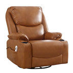 Fauteuil inclinable électrique pivotant et berçant en similicuir de 34,2 po de largeur avec port USB