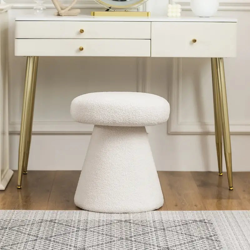 Grand repose-pieds ottoman doux en forme de champignon pour salon et chambre