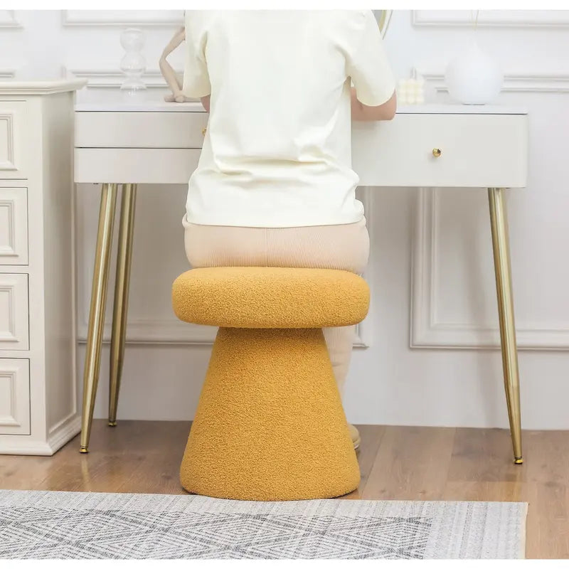 Grand repose-pieds ottoman doux en forme de champignon pour salon et chambre