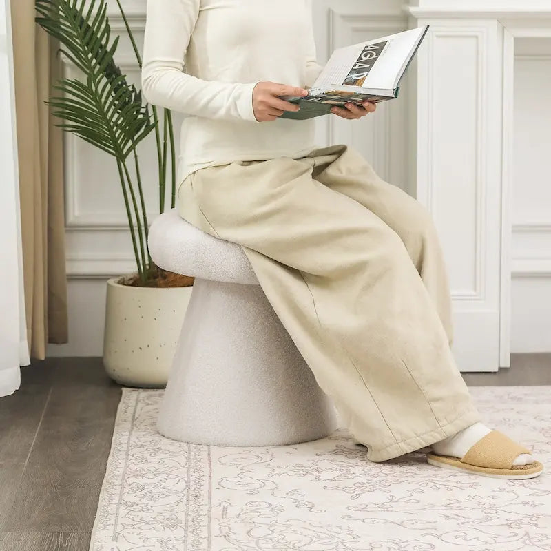 Grand repose-pieds ottoman doux en forme de champignon pour salon et chambre