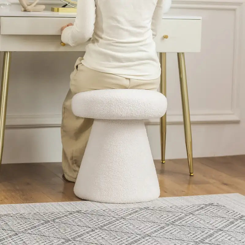 Grand repose-pieds ottoman doux en forme de champignon pour salon et chambre