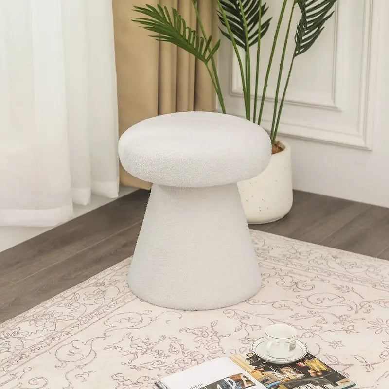 Grand repose-pieds ottoman doux en forme de champignon pour salon et chambre