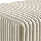 Banc de rangement capitonné en velours côtelé à grosses côtes avec pieds en bois massif pour chambre ou entrée
