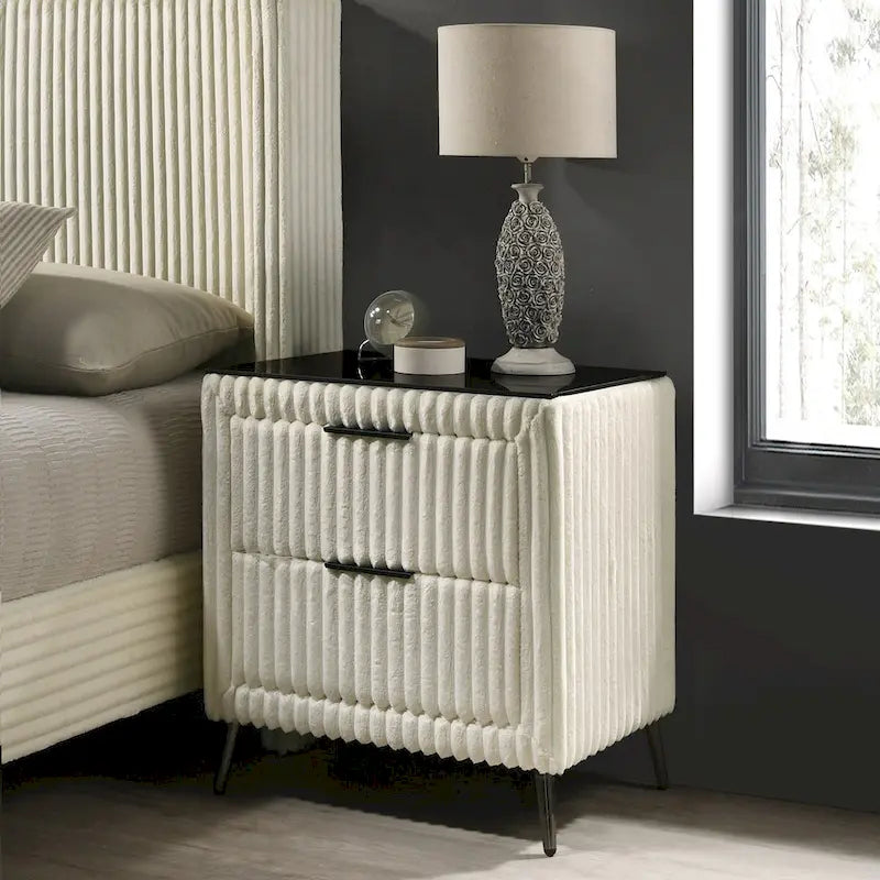 Banc de rangement capitonné en velours côtelé à grosses côtes avec pieds en bois massif pour chambre ou entrée
