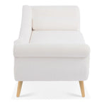 Chaise longue d'intérieur avec accoudoirs en volute, fauteuil inclinable rembourré avec traversin et pieds en bois massif