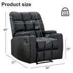 Fauteuil inclinable manuel à bascule avec massage et porte-gobelets