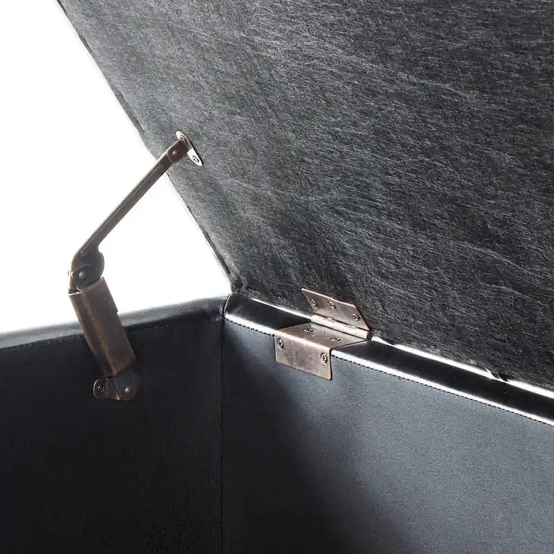 Banc de rangement capitonné avec pieds fuselés en bois
