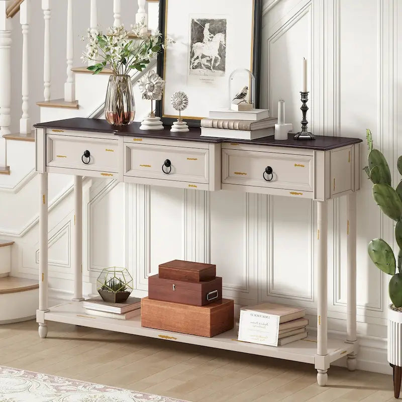 Console Table - Table d'appoint pour canapé avec tiroirs pour entrée