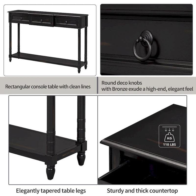 Console Table - Table d'appoint pour canapé avec tiroirs pour entrée