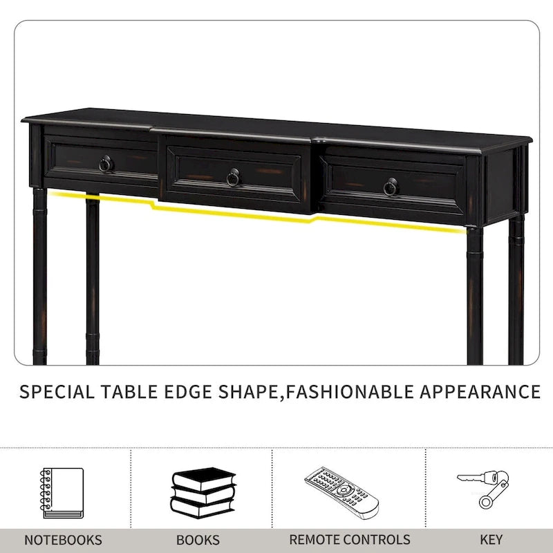 Console Table - Table d'appoint pour canapé avec tiroirs pour entrée