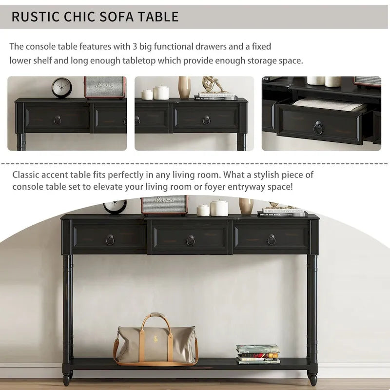 Console Table - Table d'appoint pour canapé avec tiroirs pour entrée