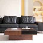 Table basse carrée de salon de style Mid-Century Modern en noyer