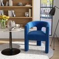 Chaise de salle à manger en velours, style glamour moderne, avec dossier ouvert