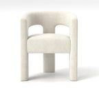 Chaise de salle à manger en velours, style glamour moderne, avec dossier ouvert