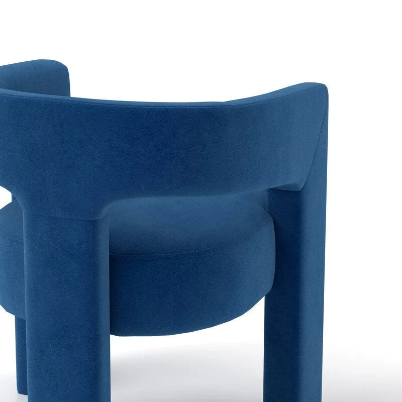 Chaise de salle à manger en velours, style glamour moderne, avec dossier ouvert