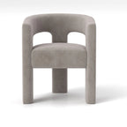 Chaise de salle à manger en velours, style glamour moderne, avec dossier ouvert