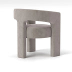 Chaise de salle à manger en velours, style glamour moderne, avec dossier ouvert