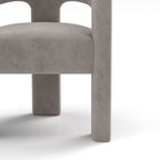 Chaise de salle à manger en velours, style glamour moderne, avec dossier ouvert
