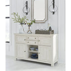 Vaisselier Buffet de Salle à Manger Blanc Antique, 56"L x 18"P x 36"H