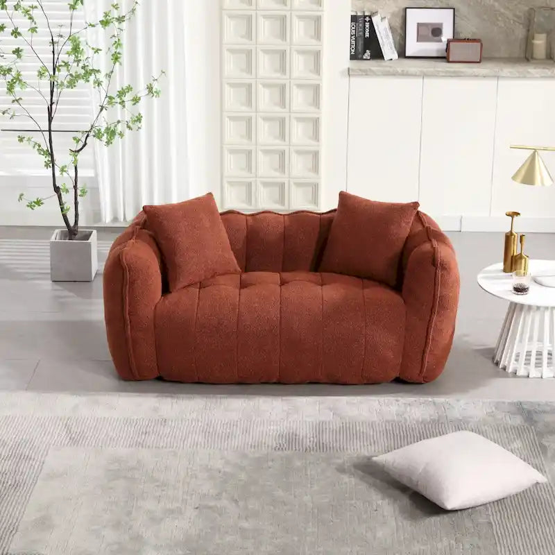 Canapé inclinable carré confortable avec coussins épais et structure robuste pour le salon