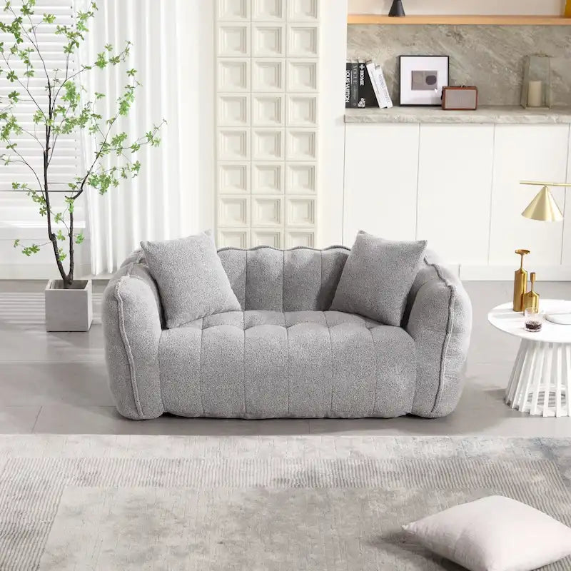 Canapé inclinable carré confortable avec coussins épais et structure robuste pour le salon
