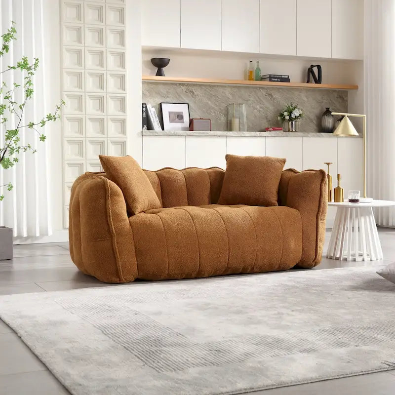 Canapé inclinable carré confortable avec coussins épais et structure robuste pour le salon
