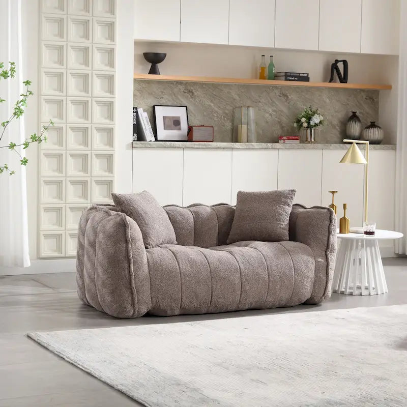 Canapé inclinable carré confortable avec coussins épais et structure robuste pour le salon
