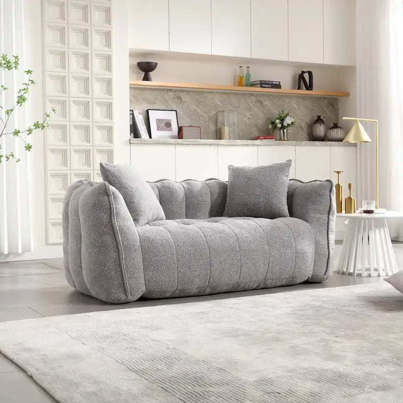 Canapé inclinable carré confortable avec coussins épais et structure robuste pour le salon
