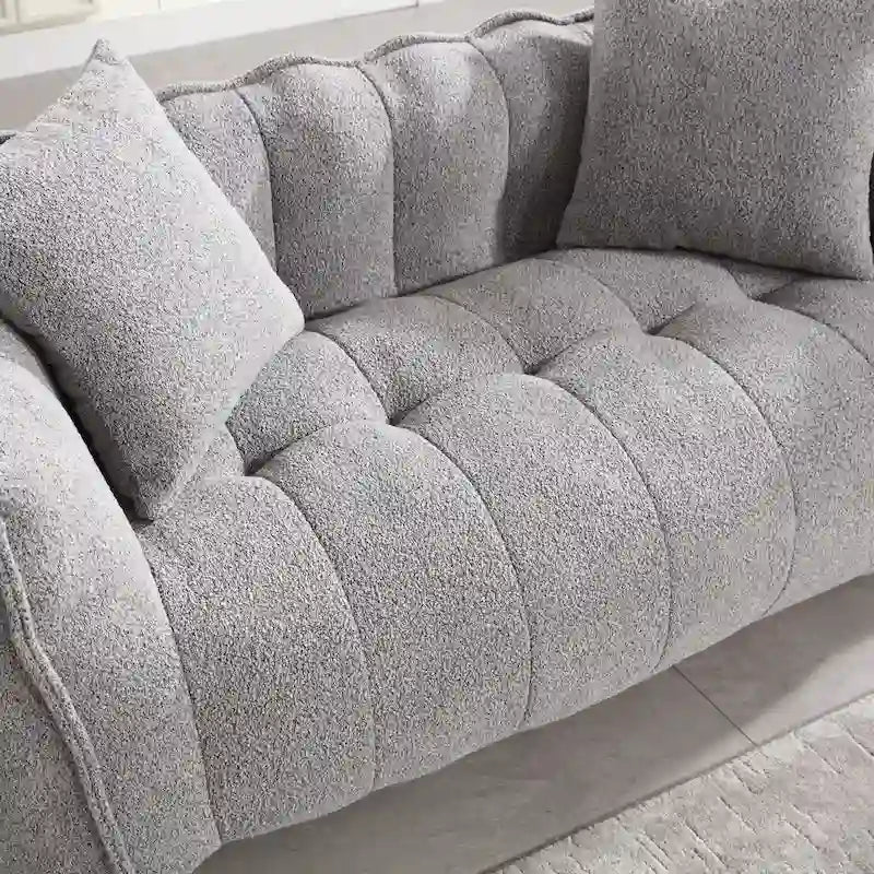 Canapé inclinable carré confortable avec coussins épais et structure robuste pour le salon