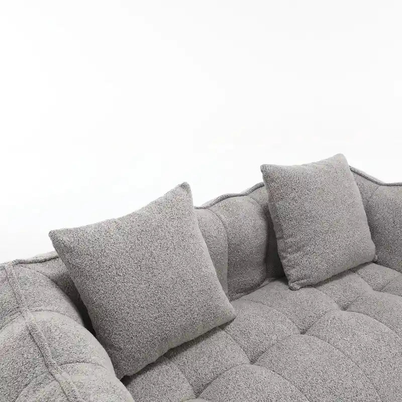 Canapé inclinable carré confortable avec coussins épais et structure robuste pour le salon