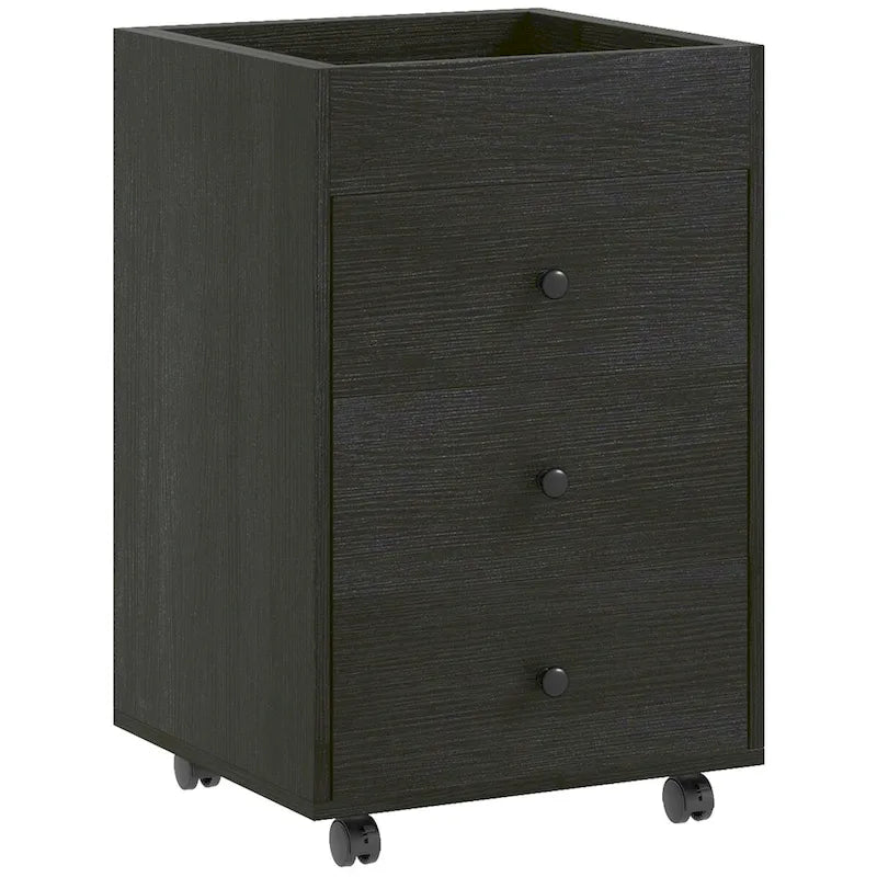 Meuble de rangement à 3 tiroirs pour bureau à domicile sur roulettes avec plateau amovible