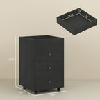 Meuble de rangement à 3 tiroirs pour bureau à domicile sur roulettes avec plateau amovible