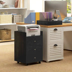 Meuble de rangement à 3 tiroirs pour bureau à domicile sur roulettes avec plateau amovible