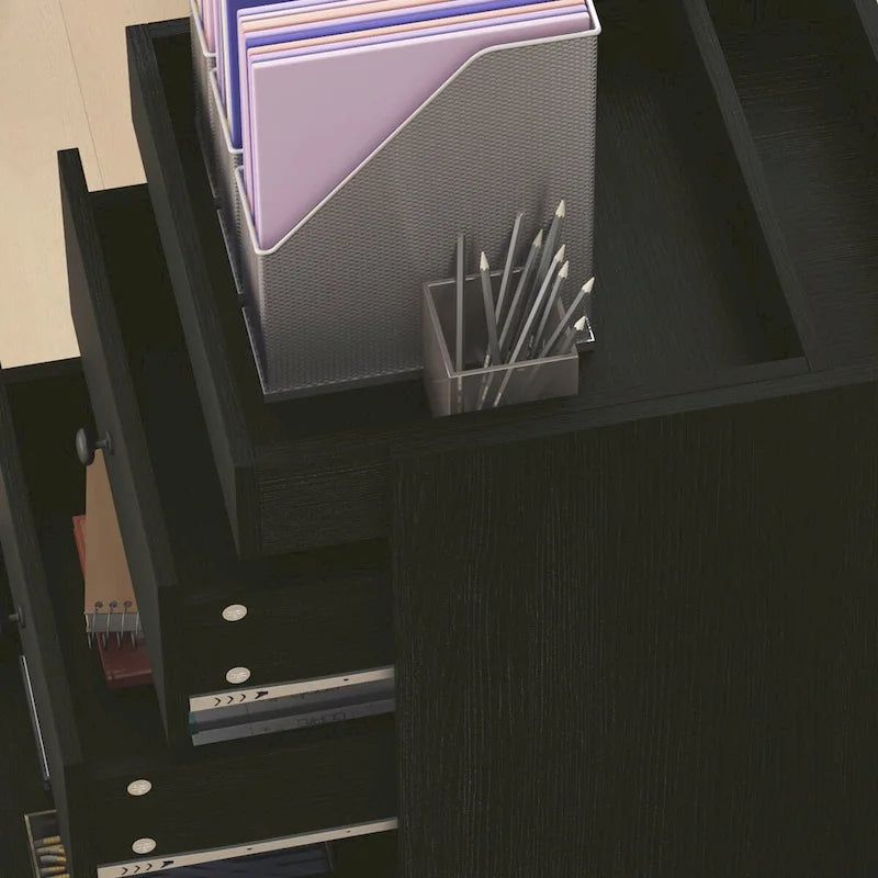 Meuble de rangement à 3 tiroirs pour bureau à domicile sur roulettes avec plateau amovible