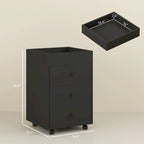Meuble de rangement à 3 tiroirs pour bureau à domicile sur roulettes avec plateau amovible