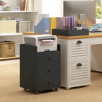Meuble de rangement à 3 tiroirs pour bureau à domicile sur roulettes avec plateau amovible
