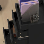 Meuble de rangement à 3 tiroirs pour bureau à domicile sur roulettes avec plateau amovible