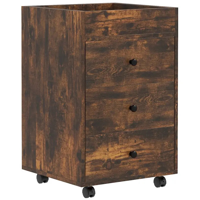 Meuble de rangement à 3 tiroirs pour bureau à domicile sur roulettes avec plateau amovible