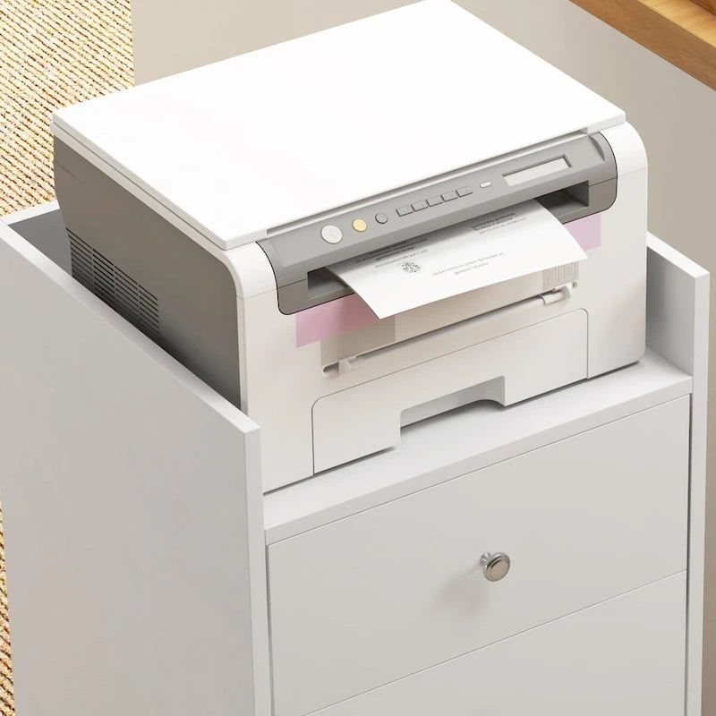 Meuble de rangement à 3 tiroirs pour bureau à domicile sur roulettes avec plateau amovible